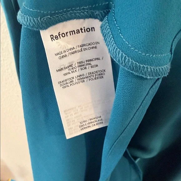 Reformation 💯 silk Teal Midi Dress - Picture 10 of 13